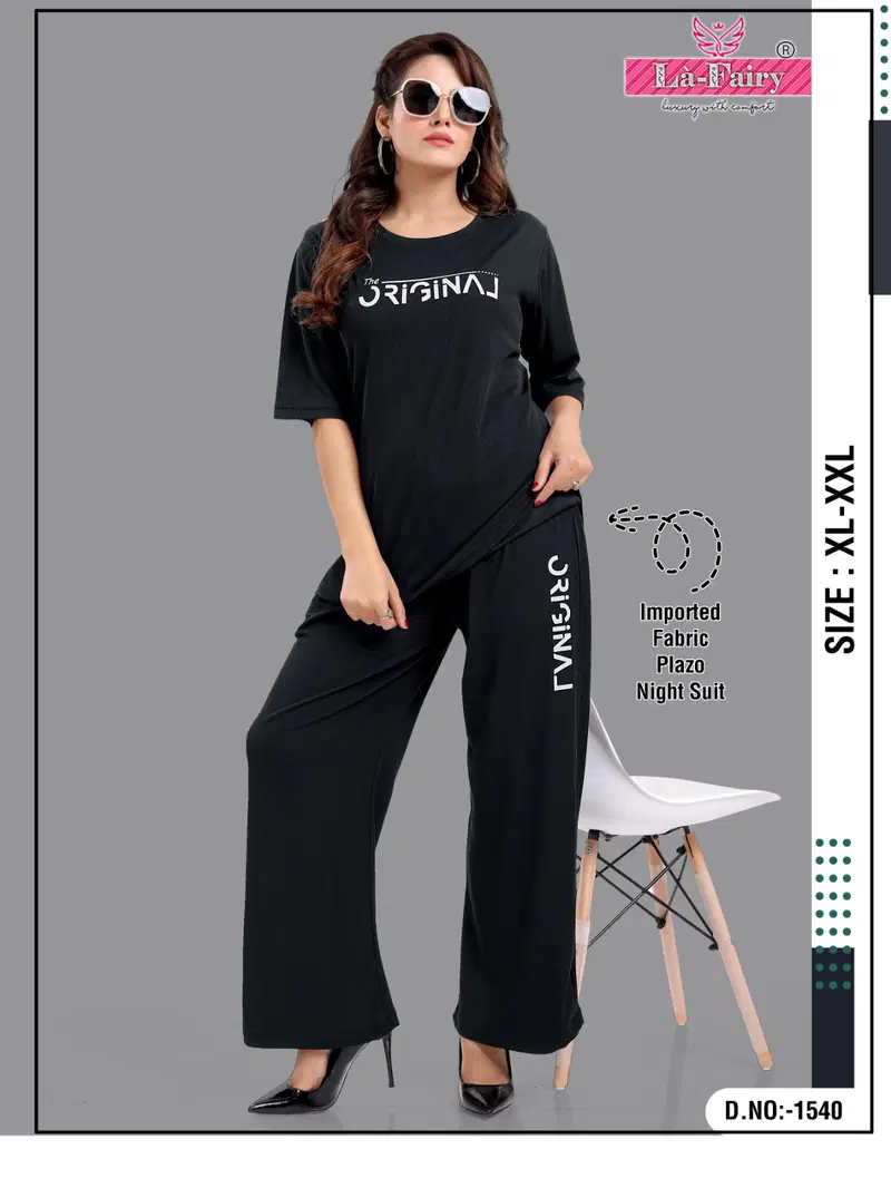 La Fairy 1540 Cord Set Designer Night Suits Catalog
